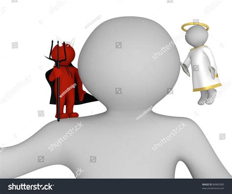 Ilustrasi Stok Sitting On Shoulder Angel Devil 86860585 | Shutterstock