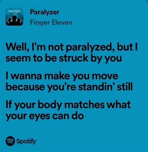 Paralyzer - Finger Eleven | Finger eleven, Lyrics, Paralyzer