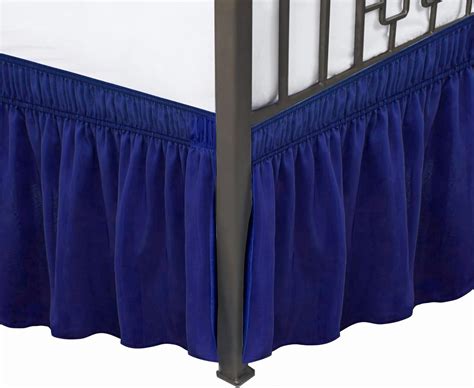 RUseeN Wrap Around Bed Skirts for King Beds 15" Drop, Lavender Blue ...