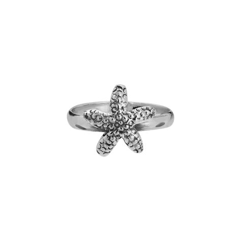 Anillo estrella de mar en plata de ley con terminado vintage - Talleres ...