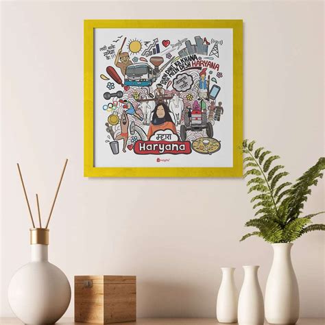 Haryana - Doodle Print Photo Frame - Discovering India – Indigifts