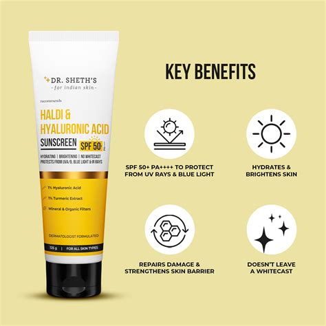 Haldi & Hyaluronic Acid Sunscreen - 125g – Dr Sheth's
