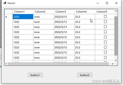 Populate DataGridView C 的图像结果