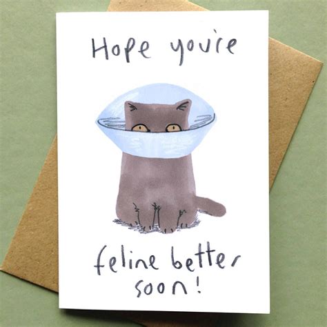 Get Well Soon Cat Card By jo clark design | Get well soon cat, Cat ...