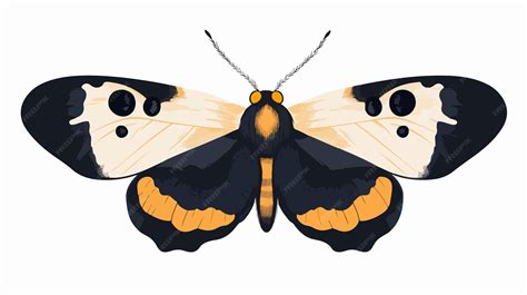 Detailed moth cut out element for graphic design projects on white ...
