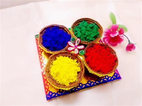 Holi Organic Colours - Pack of 4 colors (Quilled Basket) – Ahaeli