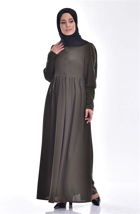 فستان كاكي 6132-01 | Sefamerve