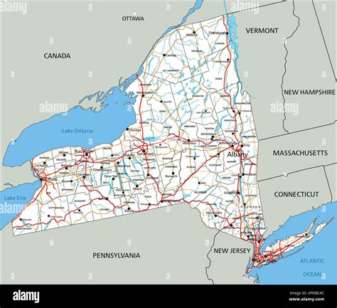 detailed road map of new york state