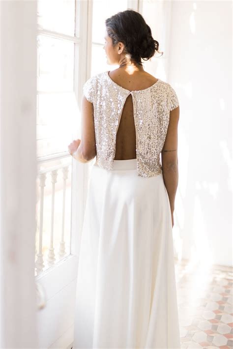 Stunning Silver Sequin Bridal Top - Sparkling Beauty for Unforgettable Moments - Etsy