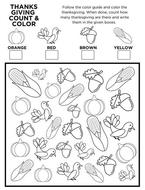Printable Thanksgiving Activity Sheets