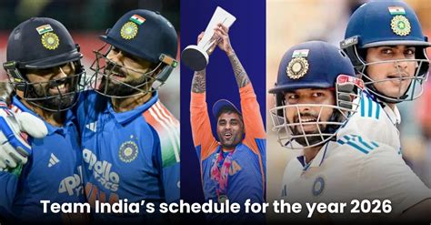 Indian Men’s Cricket Team 2026 Schedule: Dates, Series & Venues ...