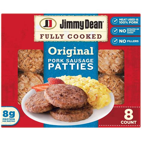 Jimmy Dean Fully Cooked Pork Breakfast Sausage Patties - Original, 8 ct ...