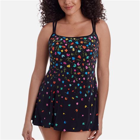 Longitude Long Torso Princess Seam Swim Dress Little Flowers – Longitude Swim