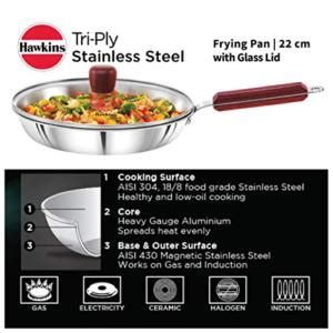 Buy Hawkins Tri-Ply Stainless Steel Deep-Fry Pan 2.5 Litre with Glass ...
