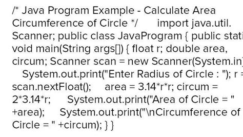 plss write a bluej program to take out the circumference of ...