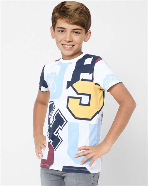 Buy White Typographic Print T-shirt for Boys Online at Jack&Jones ...