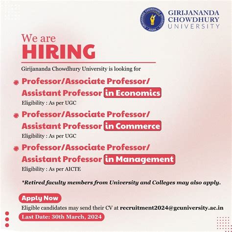 Girijananda Chowdhury University on LinkedIn: #gcu #career #hiring # ...