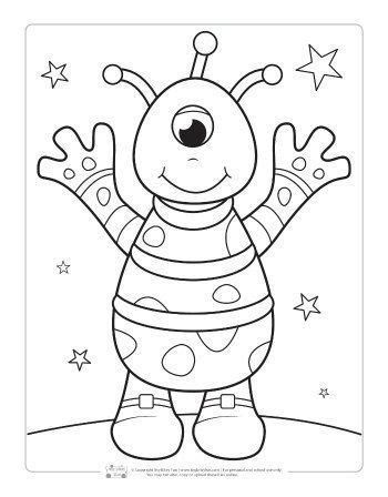 Image result for Alien Coloring Pages Preschool