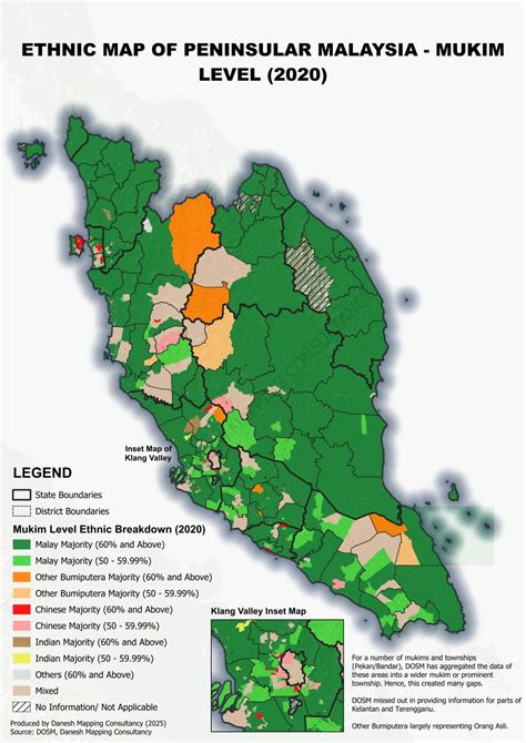 Ethnic Map of Peninsular Malaysia (Mukim Level) Using 2020 Census data provided by DOSM ...