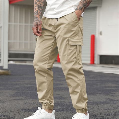 Muscularfit Golf Pants Men Sport Carpenter Khaki Slacks Baggy Cuffed ...