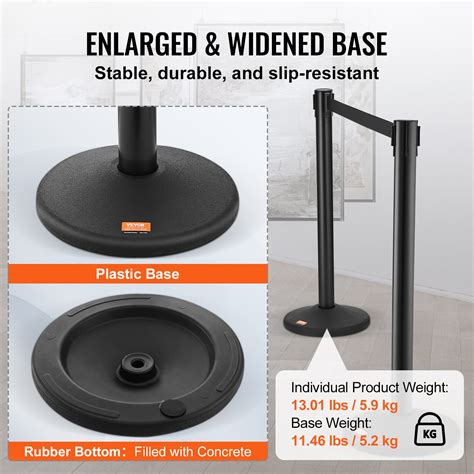 VEVOR Crowd Control Stanchions, 6-Pack Crowd Control Barriers with 3PCS ...