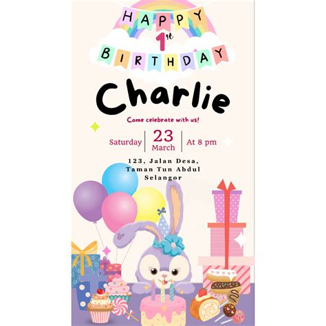 Birthday Invitation Digital Card | Birthday Ecard | Happy Birthday | Video | Modern | Kids ...