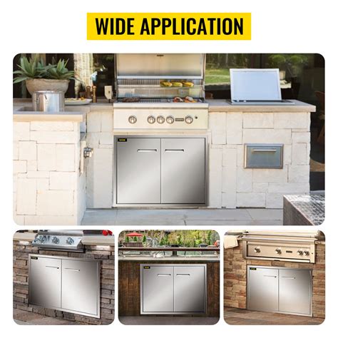 VEVOR Double Access Door 83Wx58H cm Outdoor Kitchen Door Brushed ...