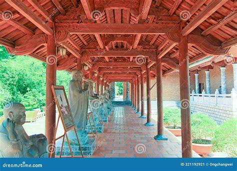 Corridor in Truc Lam Phuong Nam Zen Monastery, Can Tho, Vietnam Stock ...