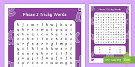 Letters and Sounds Phase 3 Tricky Words - Phonics Resources