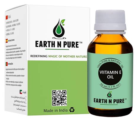Earth N Pure Vitamin E Oil Therapeutic Grade for Skin, Hair and Nails ...