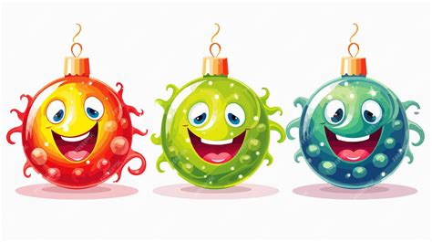 Funny Christmas Bauble Cartoon Vector Illustration | Premium AI ...