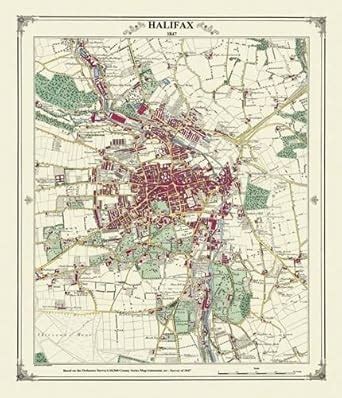 Buy Halifax 1847 Map (Heritage Cartography Victorian Town Map Series ...