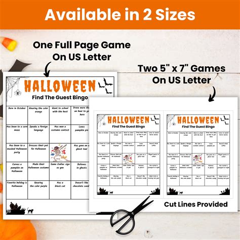 Find the Guest Bingo Game, Adult Halloween Game, Coworker Mix and ...