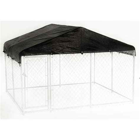 Lucky Dog Standard Kennel Cover & Roof Frame for Dog Kennels, 10' L X ...