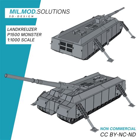👹 Land cruiser P. 1500 Monster WW2 Wehrmacht・ STL File for 3D printing ...