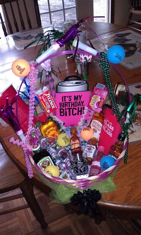 21st birthday basket | Diy 21st birthday gifts, Birthday gift baskets ...