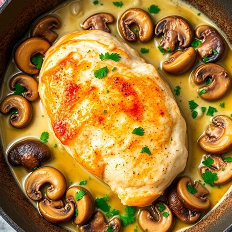 Creamy Garlic Mushroom Chicken Skillet Recipe | cookAIfood