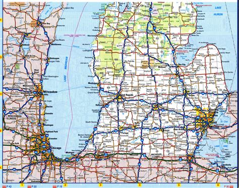 Map of Michigan roads and highways. Large detailed map of Michigan with ...