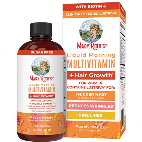 Liquid Morning Multivitamin + Hair Growth Vitamin Supplement – MaryRuth ...