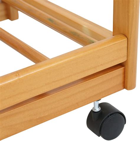Buy Rolling Wood Kitchen Island Storage Trolley Utility Cart Rack w ...