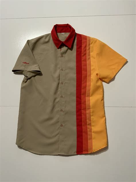 Streetwear Jollibee Filipino Fast Food Striped Employee Uniform Shirt | Grailed