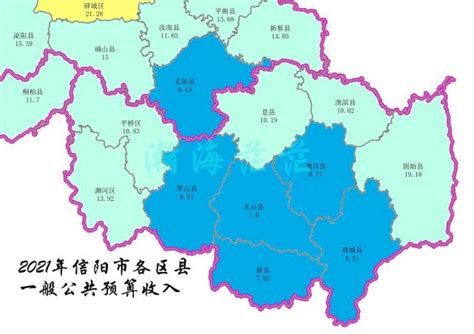 2021年信阳市各区县一般公共预算收入，固始县接近20亿
