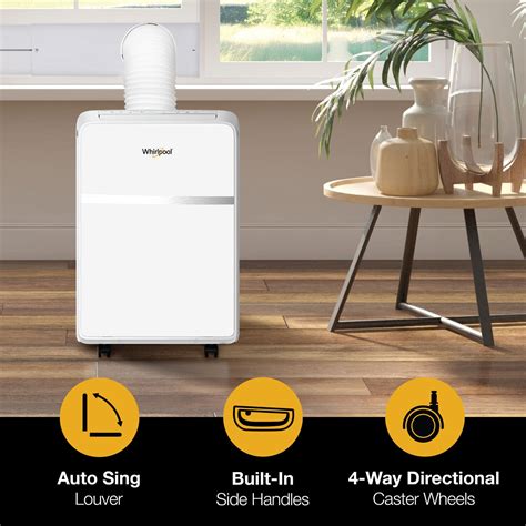 Whirlpool 6500-BTU DOE (115-Volt) White Vented Portable Air Conditioner ...