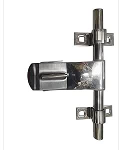 Premium Steel Door Aldrop Lock, 8 Inch, Chrome Finish, Heavy Duty ...