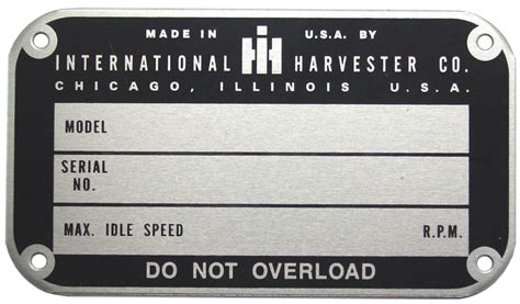 Image result for Serial Number Plate