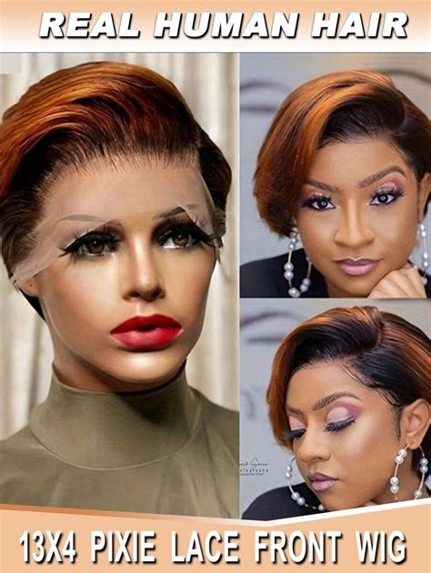 2024 New Pixie Cut Wig Human Hair 13x4 Lace Front Wigs Short Pixie Cut ...