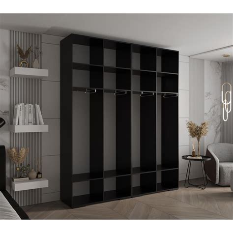 Szafa ubraniowa Garderoba INOVA 4 2SZ Czarny+Złoty | home&you
