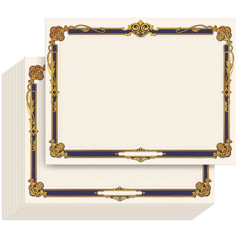 Buy Award Certificate Paper, 50 Count Gold Foil Blank Certificate Paper ...