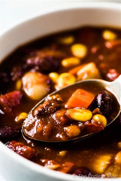 Slow Cooker Vegetarian Chili Recipe - The Endless Meal®