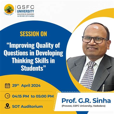Improving Quality of Question in Student | GSFC University, Vadodara